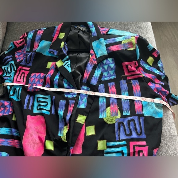 Vintage colorful abstract print blazer - Picture 3 of 3